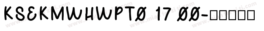 KSEKMWHWPT0 17 00字体转换